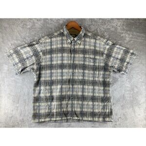 Cabela's Shirt Mens Large Plaid Short Sleeve Button Front‎ Top Preowned